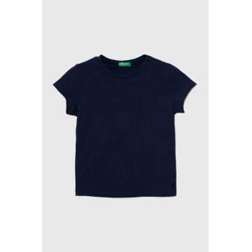 United Colors of Benetton tricou de bumbac pentru copii culoarea albastru marin