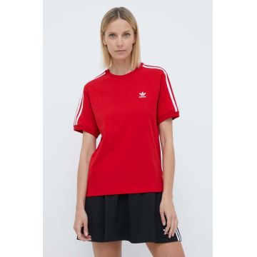 adidas Originals tricou 3-Stripes femei, culoarea roșu, IR8050