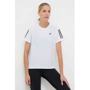 adidas Performance tricou de alergare Own the Run culoarea alb IK7442