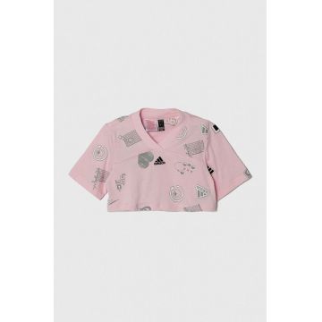 adidas tricou de bumbac pentru copii culoarea roz