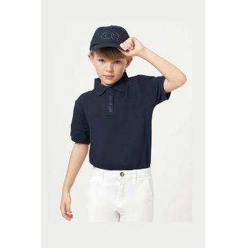 Mayoral tricou polo copii culoarea albastru marin, neted