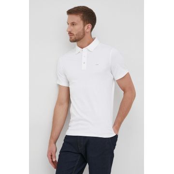 Michael Kors polo de bumbac culoarea alb, neted