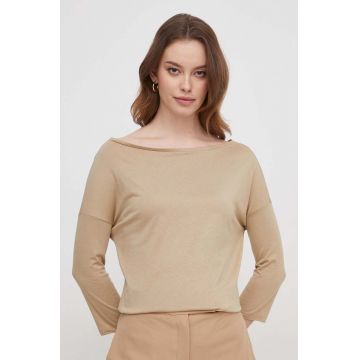 Sisley longsleeve femei, culoarea bej