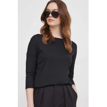 Sisley longsleeve femei, culoarea negru