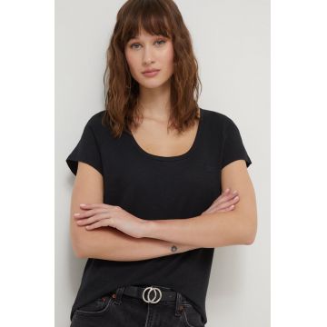 Superdry tricou femei, culoarea negru