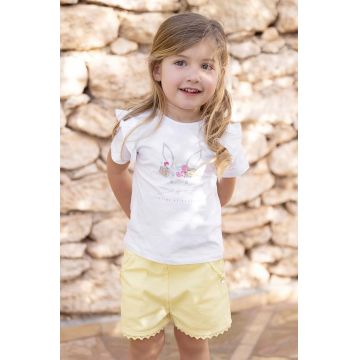 Tartine et Chocolat tricou bebe culoarea alb