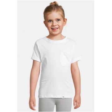 Tricou de bumbac organic cu buzunar pe piept