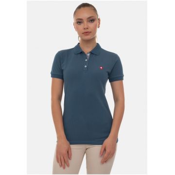 Tricou polo din bumbac cu logo brodat pe piept