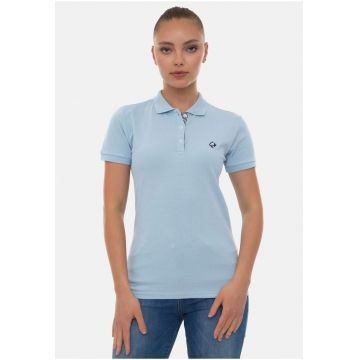 Tricou polo din bumbac cu logo brodat pe piept