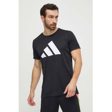 adidas Performance tricou de alergare Run It culoarea negru, cu imprimeu IL7235