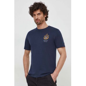 Aeronautica Militare tricou din bumbac barbati, culoarea albastru marin, cu imprimeu