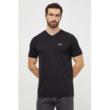 BOSS Green tricou bărbați, culoarea negru, uni 50506347