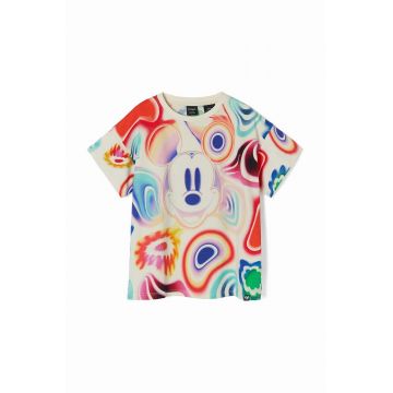 Desigual tricou de bumbac pentru copii culoarea alb