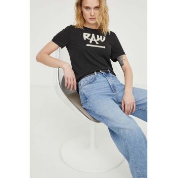 G-Star Raw tricou din bumbac femei, culoarea negru