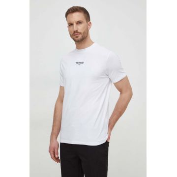 Karl Lagerfeld tricou bărbați, culoarea alb, cu imprimeu 542221.755080