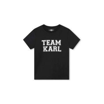 Karl Lagerfeld tricou de bumbac pentru copii culoarea negru, cu imprimeu