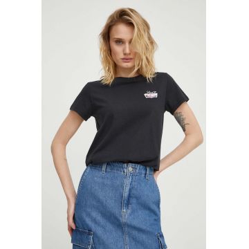 Levi's tricou din bumbac femei, culoarea negru