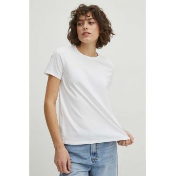 Medicine tricou din bumbac femei, culoarea alb