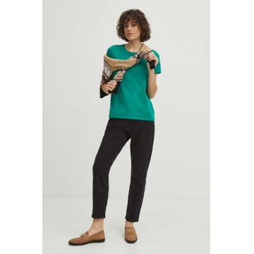 Medicine tricou din bumbac femei, culoarea verde