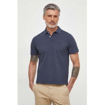 Pepe Jeans polo de bumbac culoarea albastru marin, neted