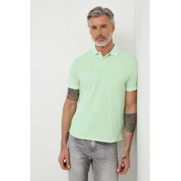 Pepe Jeans polo de bumbac culoarea verde, neted