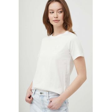 Pepe Jeans tricou din bumbac femei, culoarea bej