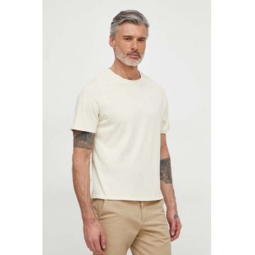 Pepe Jeans tricou din bumbac Jacko barbati, culoarea galben, neted