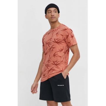 Superdry tricou din bumbac barbati, culoarea portocaliu, modelator