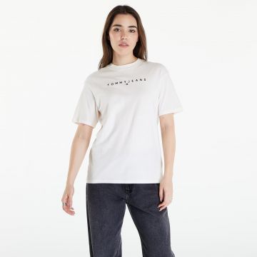 Tricou Tommy Jeans Relaxed New Linear Short Sleeve Tee Ancient White