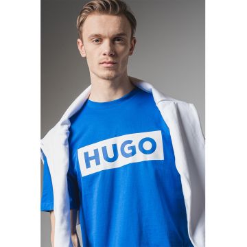 Tricou cu decolteu la baza gatului si imprimeu logo Nico