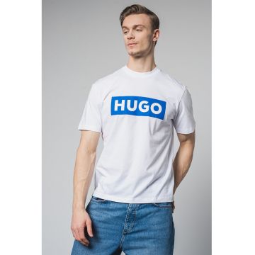 Tricou cu decolteu la baza gatului si imprimeu logo Nico