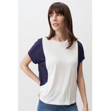 Tricou din amestec de modal cu model colorblock