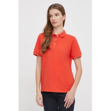 United Colors of Benetton tricou polo femei, culoarea portocaliu