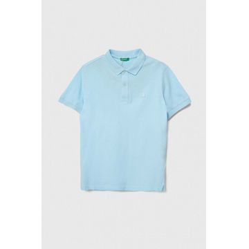 United Colors of Benetton tricouri polo din bumbac pentru copii neted