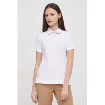 Barbour tricou polo femei, culoarea alb