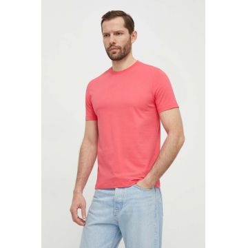 BOSS tricou din bumbac bărbați, culoarea roz, uni 50468347