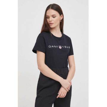 Gant tricou din bumbac femei, culoarea negru