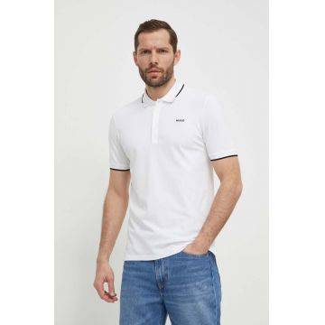 HUGO tricou polo bărbați, culoarea alb, uni 50467344