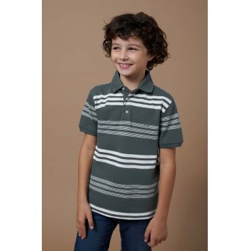 Mayoral tricou polo copii culoarea verde, modelator