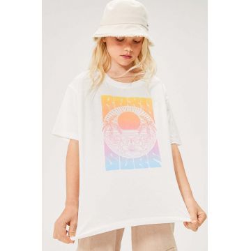 Roxy tricou din bumbac GONE TOCALIFORA culoarea alb