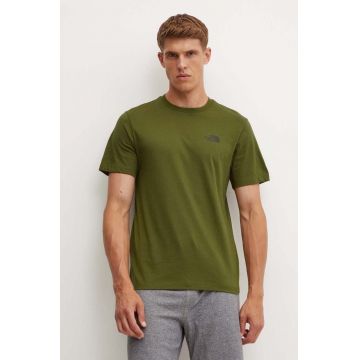 The North Face tricou M S/S Simple Dome Tee barbati, culoarea verde, cu imprimeu, NF0A87NGPIB1