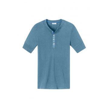 Tricou de bumbac cu decolteu Henley