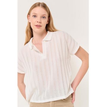 Tricou polo cu aspect semitransparent