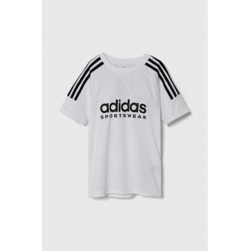 adidas tricou culoarea alb, cu imprimeu