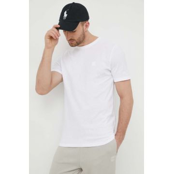 BOSS Orange tricou din bumbac bărbați, culoarea alb, uni, 50508584