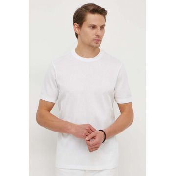 BOSS tricou din bumbac bărbați, culoarea alb, uni 50511595