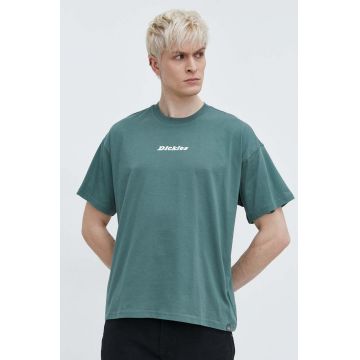 Dickies tricou din bumbac ENTERPRISE TEE SS barbati, culoarea verde, cu imprimeu, DK0A4YRN