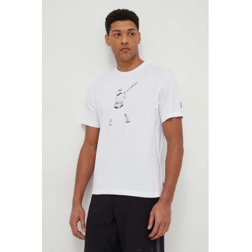 Fila tricou din bumbac barbati, culoarea alb, cu imprimeu