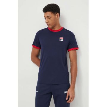 Fila tricou din bumbac barbati, culoarea albastru marin, modelator