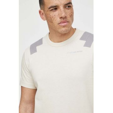 G-Star Raw tricou din bumbac barbati, culoarea bej, neted